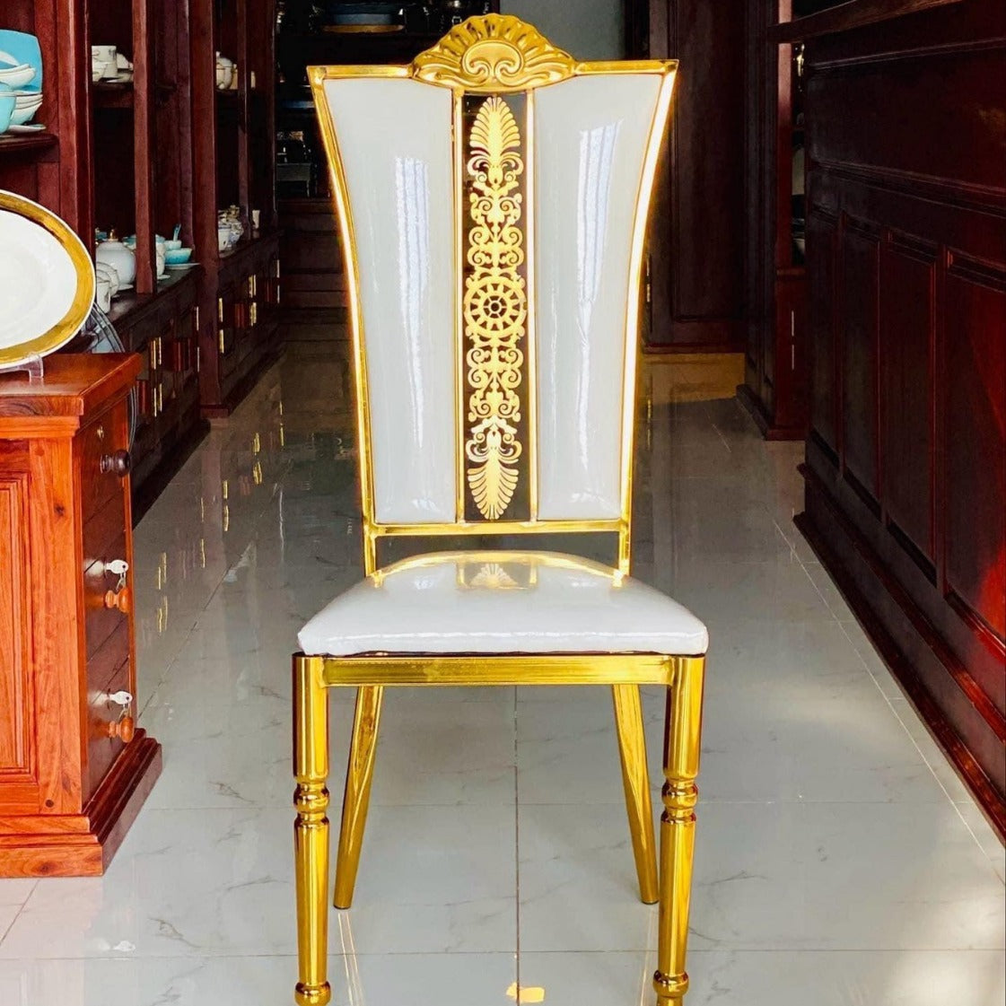 Wholesale Gilded Stainless Steel Wedding Banquet Chairs