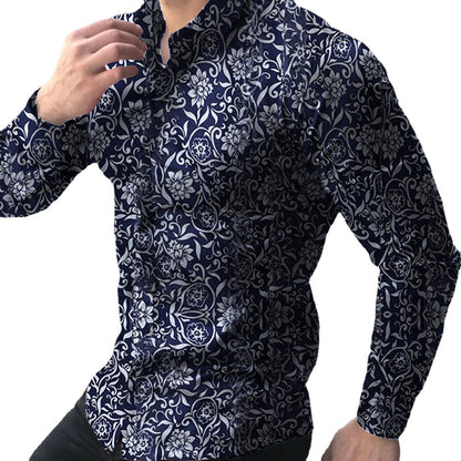 Mens Long Sleeve Floral Shirt